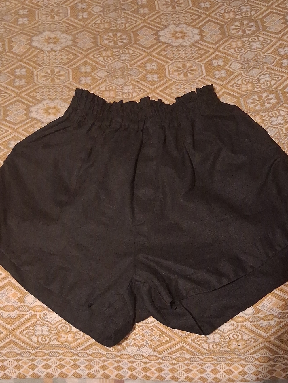 NWOT Myrah Penaloza Suka 100% Linen Shorts Black S/M